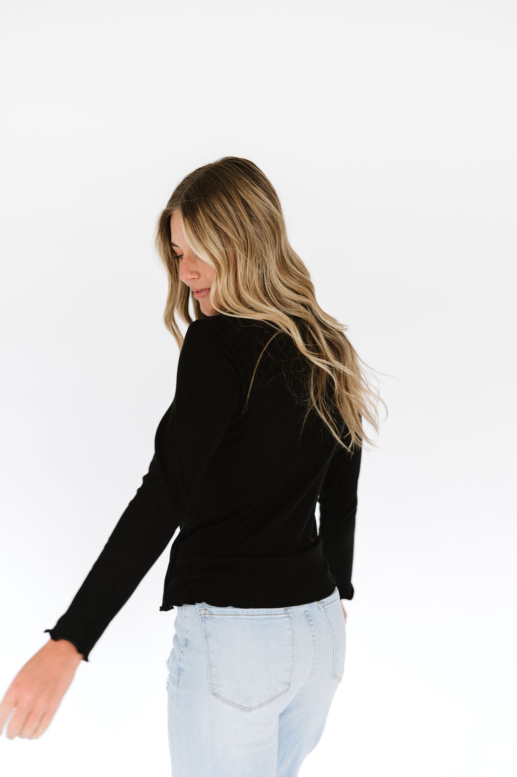 Karli Long Sleeve Top in Black