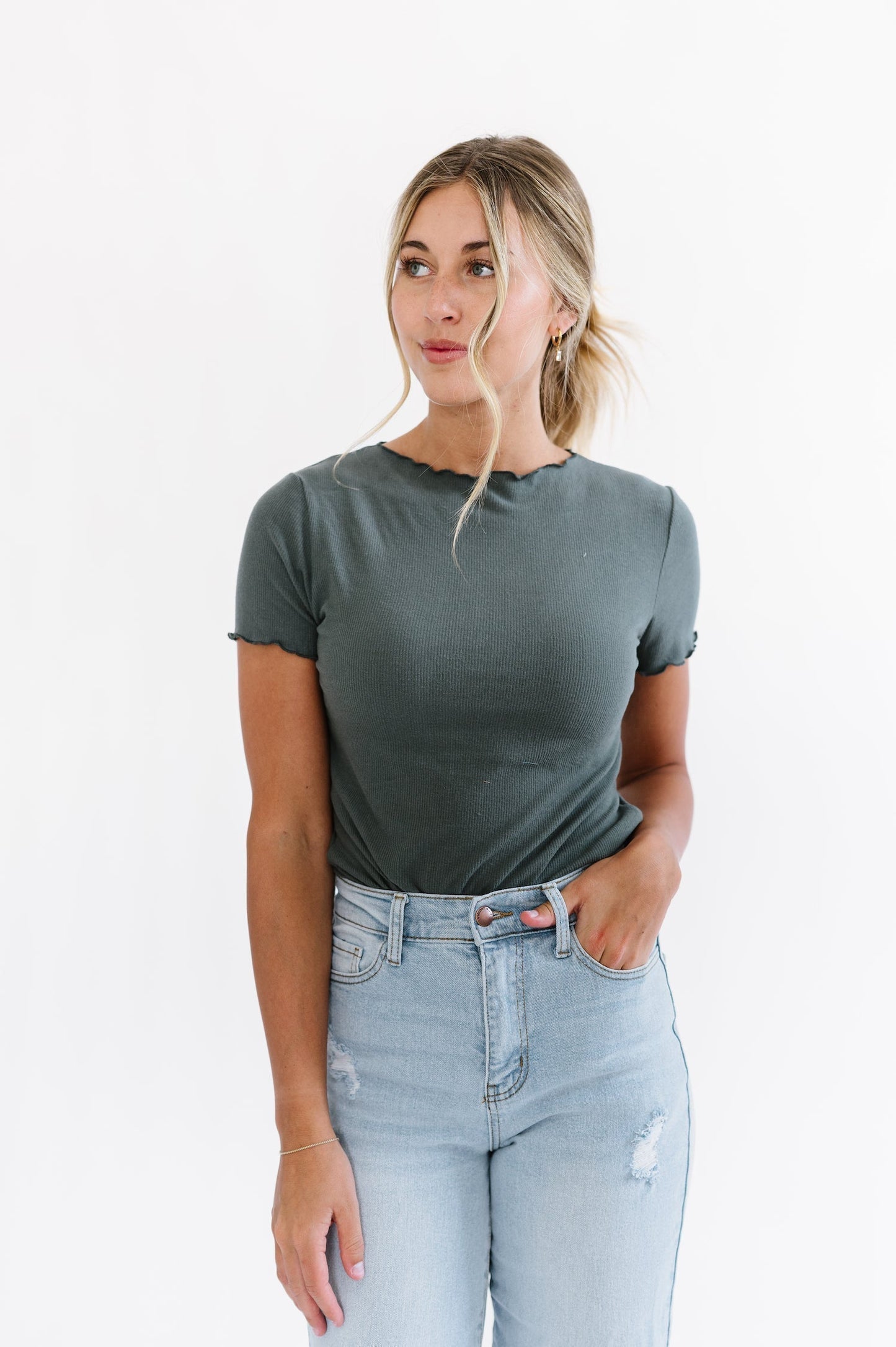 Karli Top in Teal Green