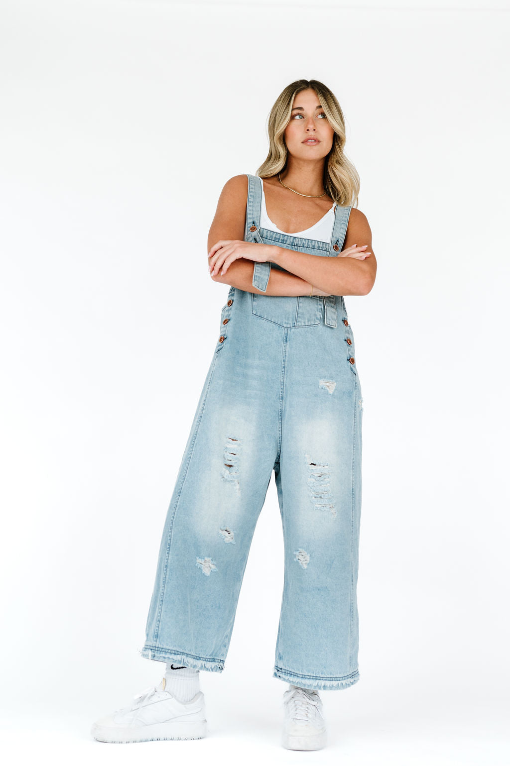 Frankie Denim Overalls - Light Wash