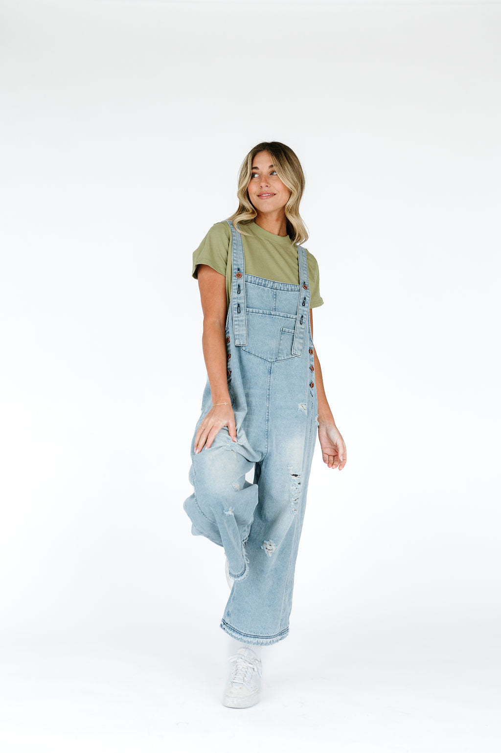 Frankie Denim Overalls - Light Wash