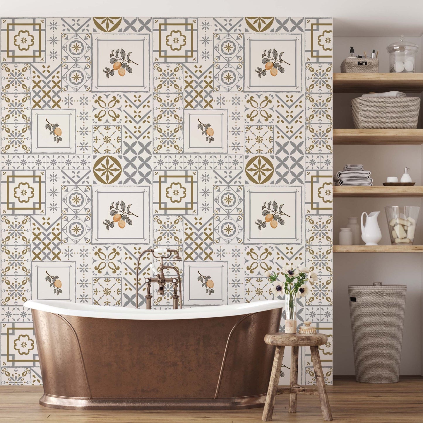 Meena Wallpaper by The Bright Leaf Design