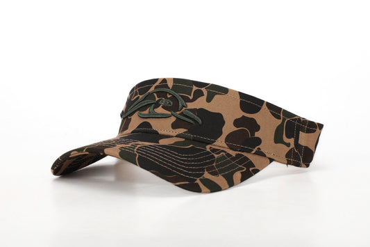 Brown and Green Old School Camo Visor W/Puff Logo