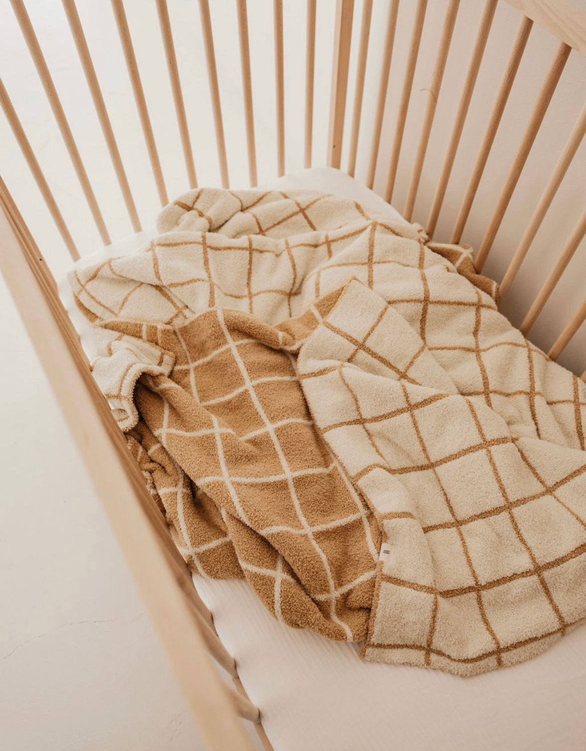 Golden Grid | Plush Blanket