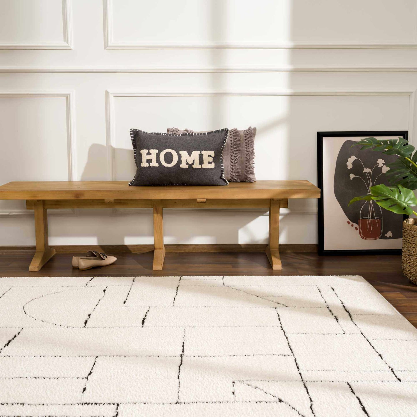 Keats Black & White Area Rug - Clearance