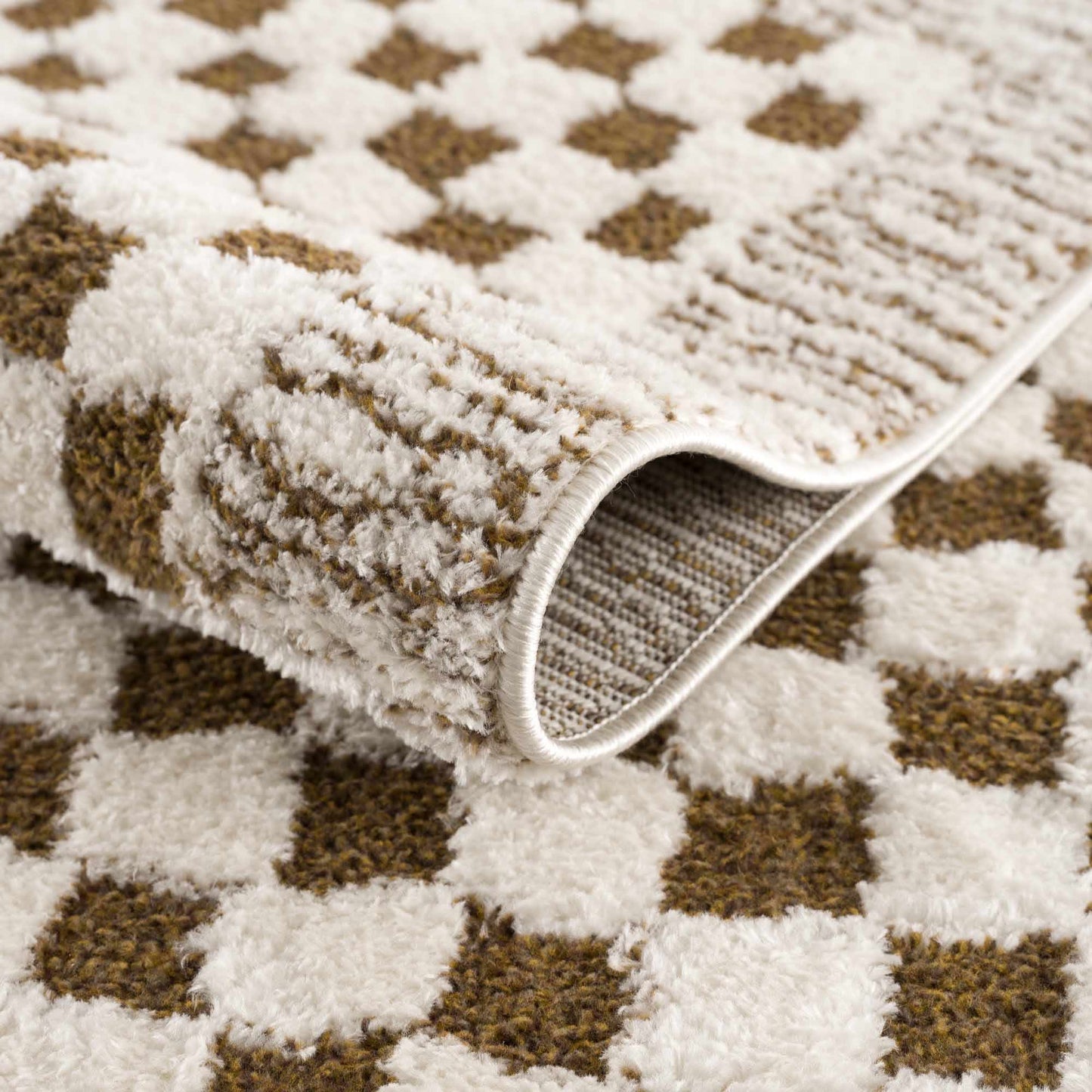 Leryn Brown&White Checkered Rug