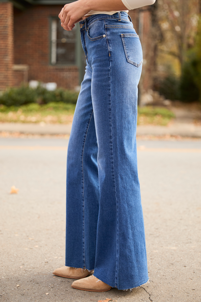 My Favorite Stetchy Dark Wash Relaxed Flare Jeans FINAL SALE