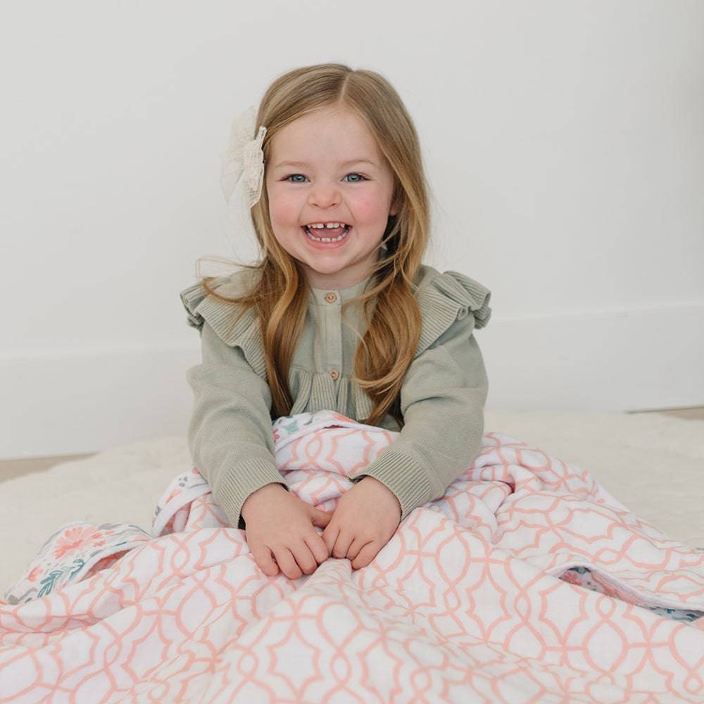 Floret + Trellis Premium Cotton Snuggle Blanket