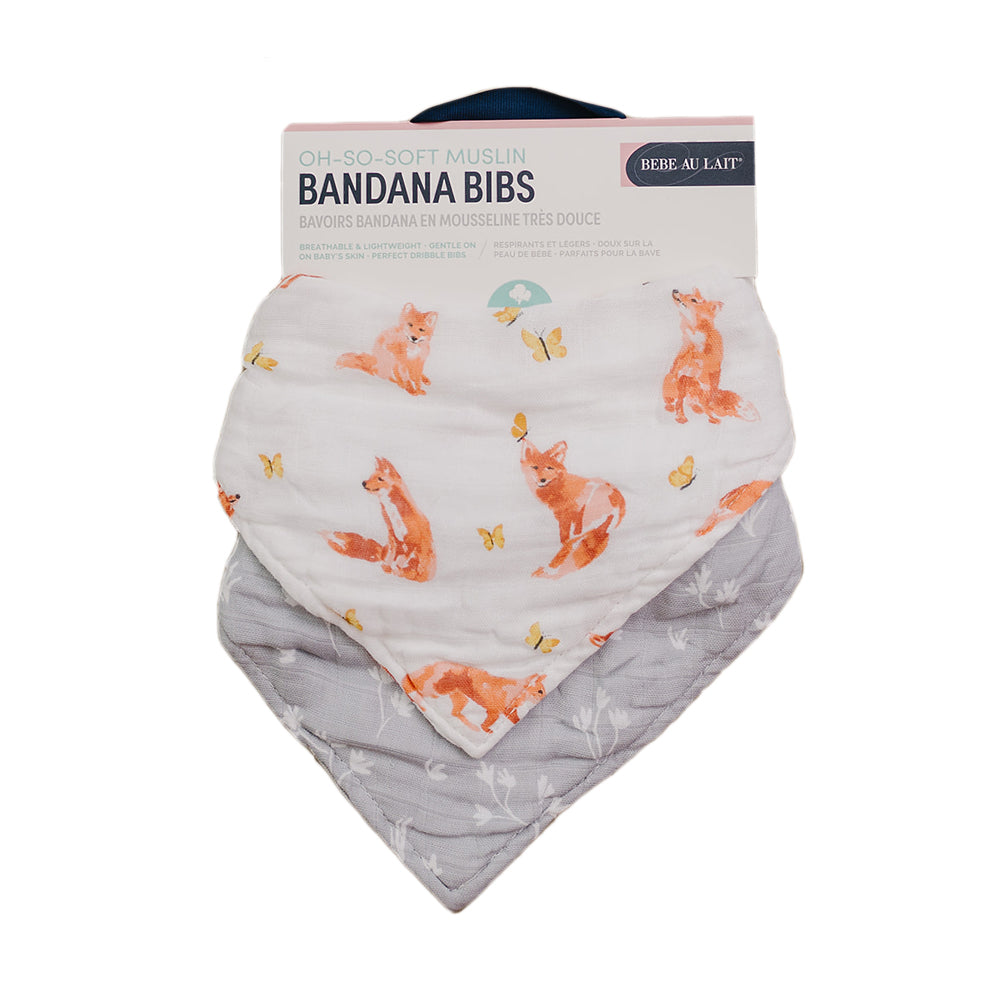 Fox Tales + Prairie Oh So Soft Muslin Bandana Bib Set