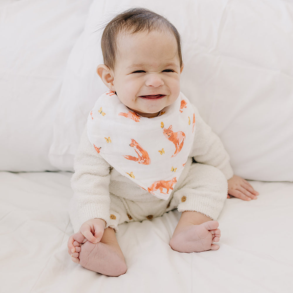 Fox Tales + Prairie Oh So Soft Muslin Bandana Bib Set