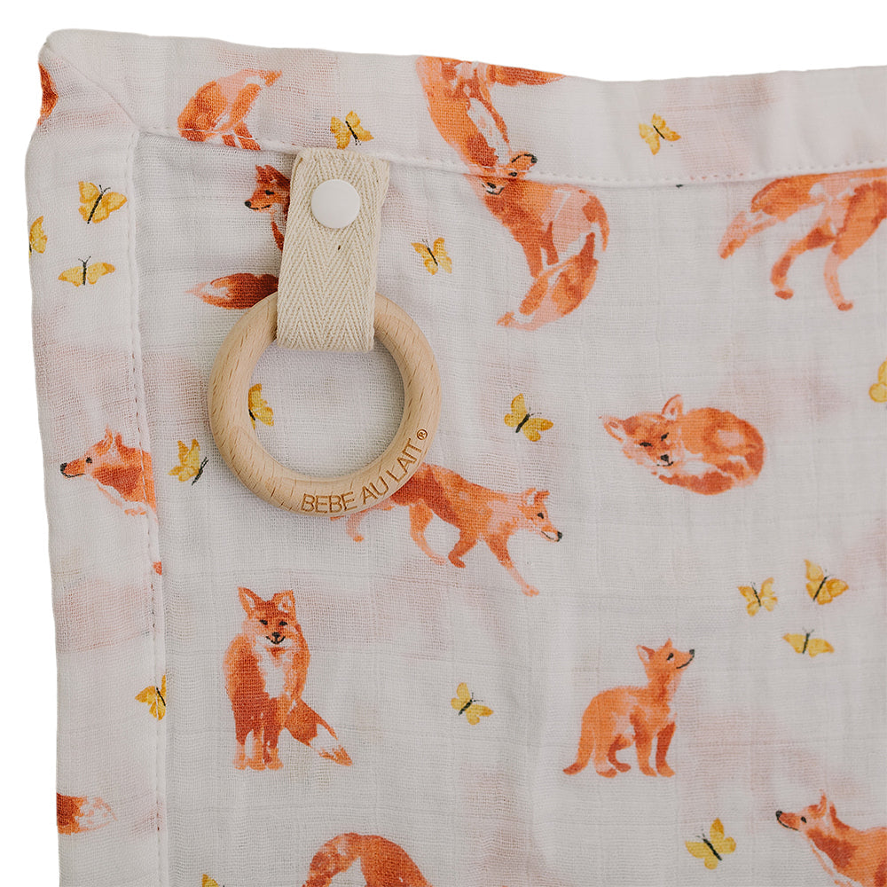 Fox Tales Oh So Soft Muslin Teether Blanket