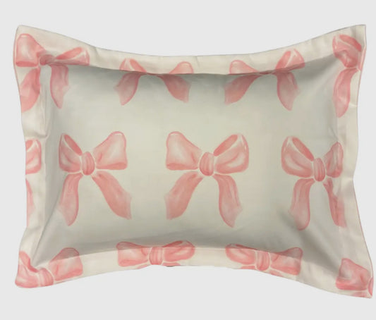 Petal Pink Bow Pillow Sham