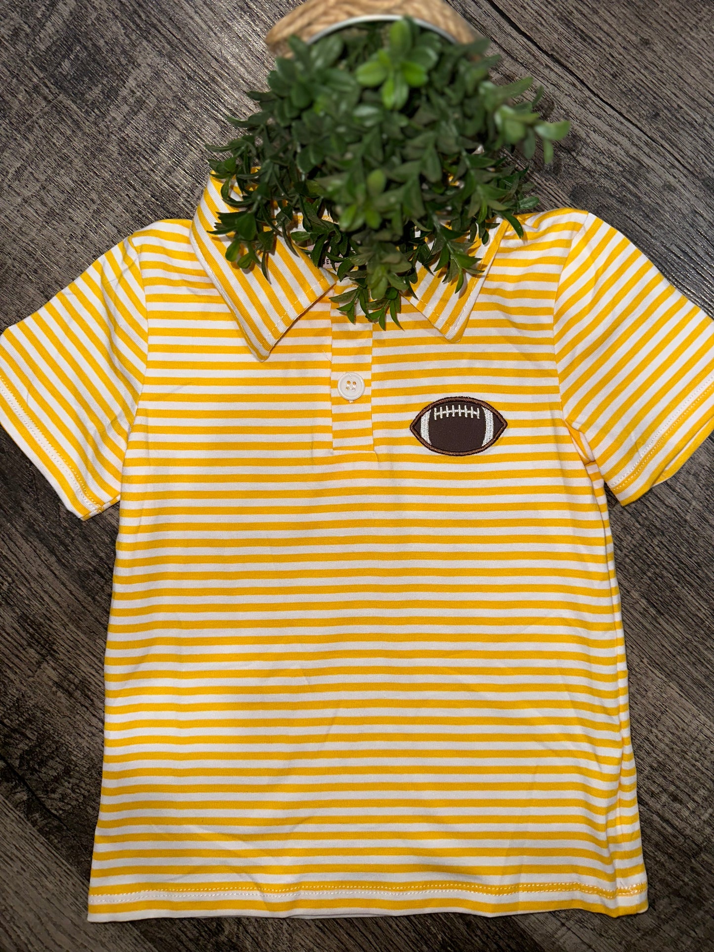 Boy’s Yellow Striped Football Polo