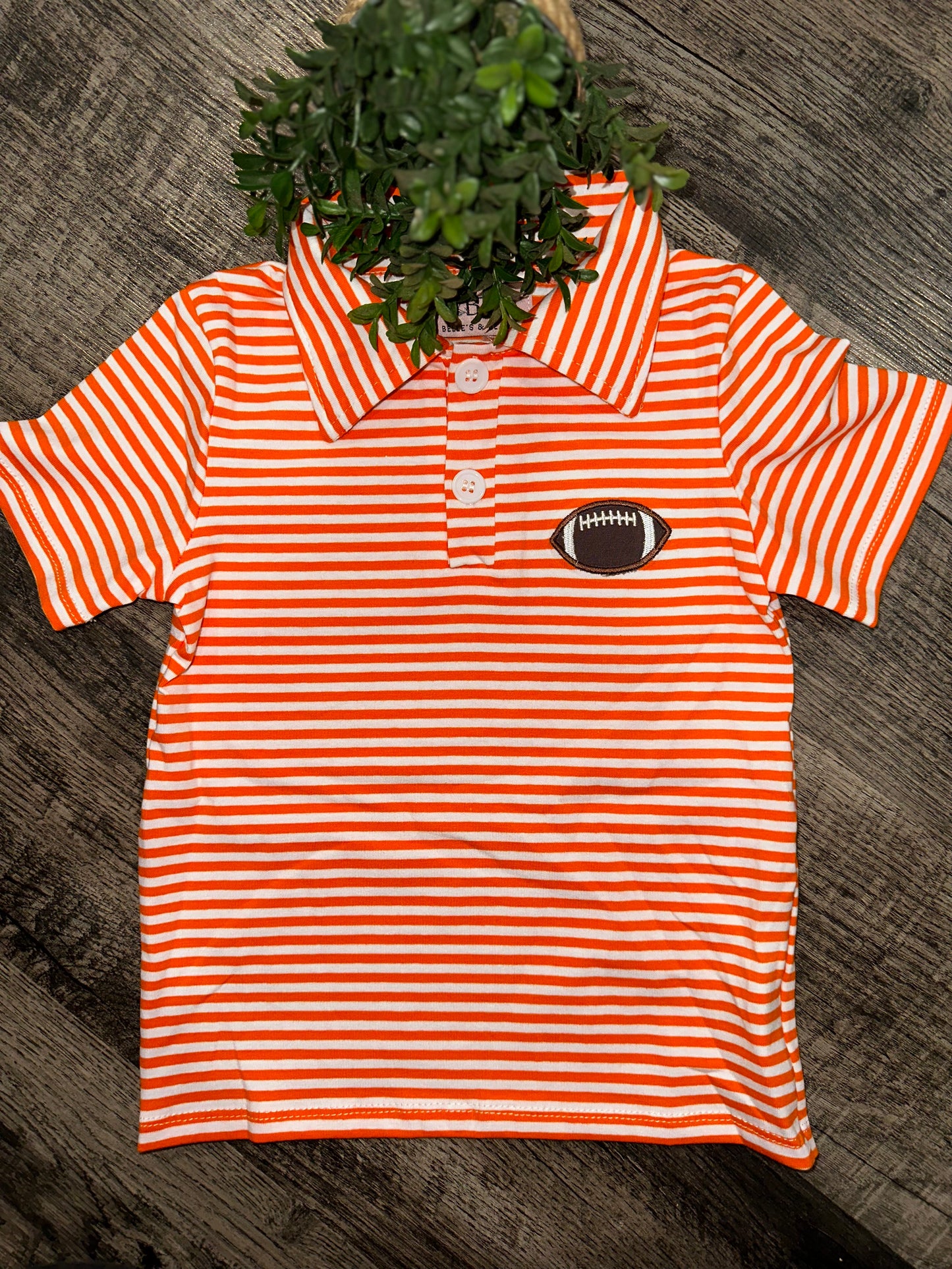 Boy’s Orange Striped Football Polo