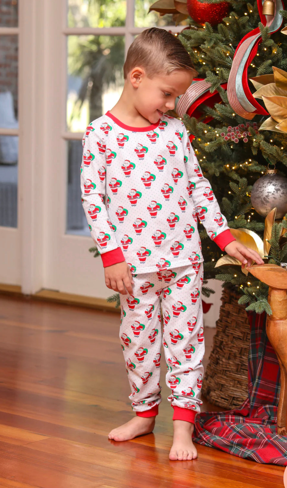 Boy’s Santa Print PJ Set