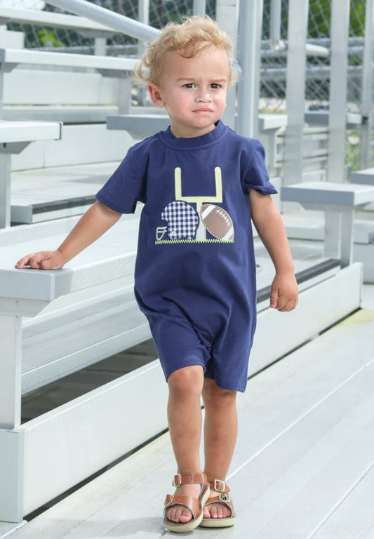 Navy Touchdown Romper