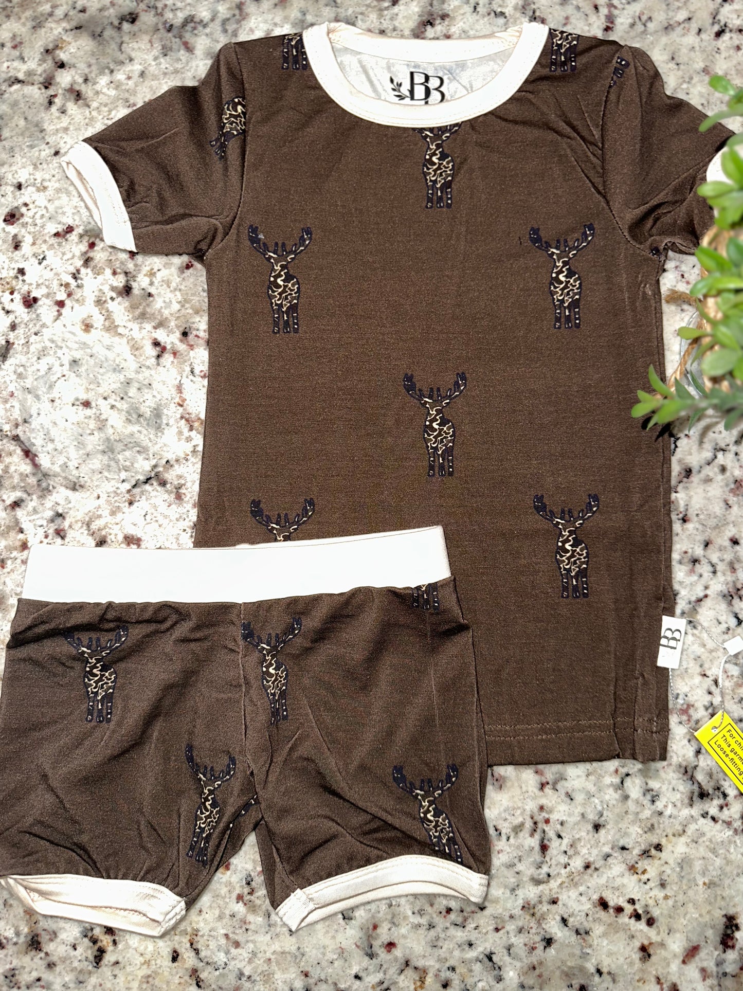 Camo Elk Bamboo Shorts Set