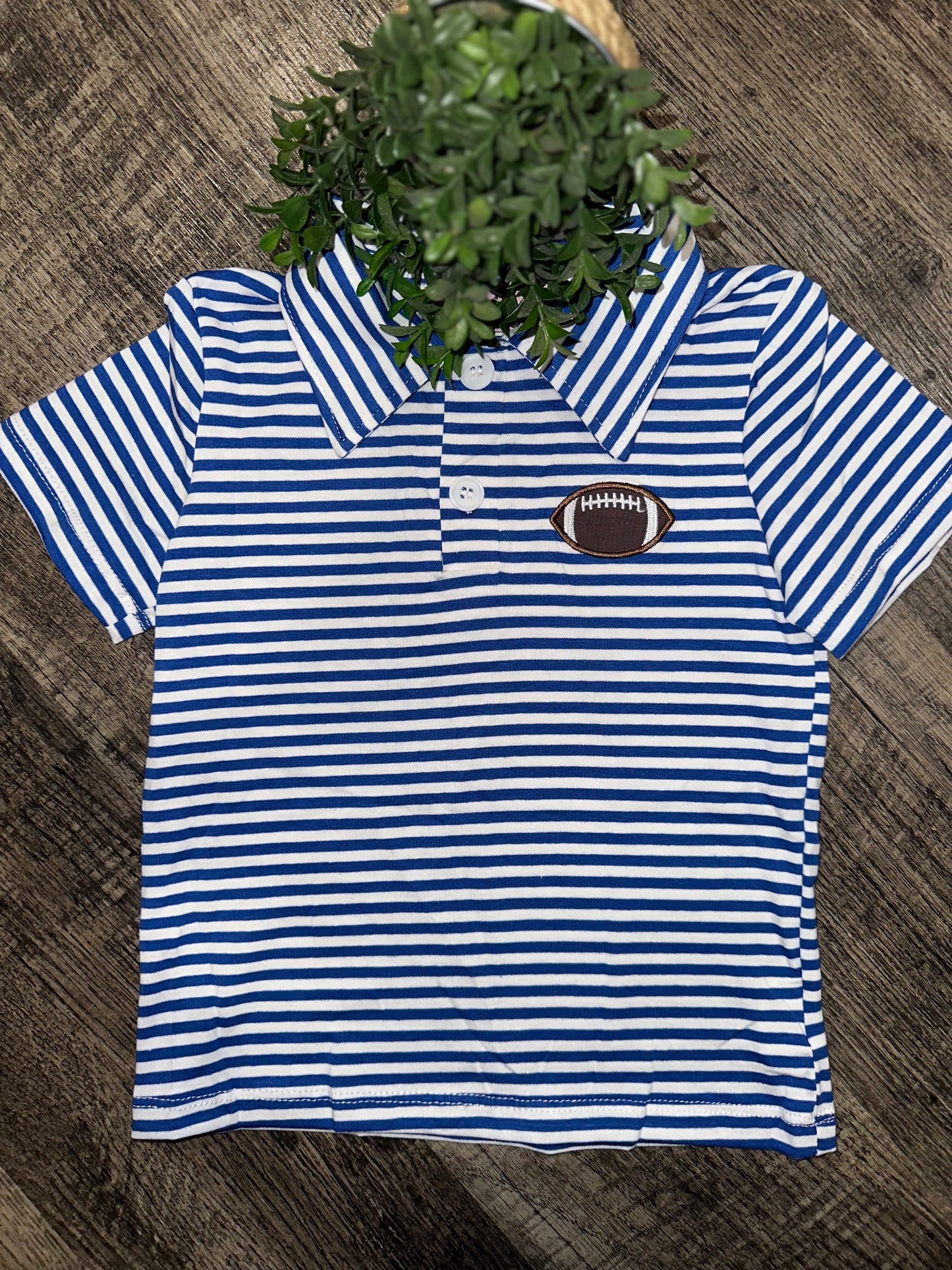 Boy’s Royal Striped Football Polo