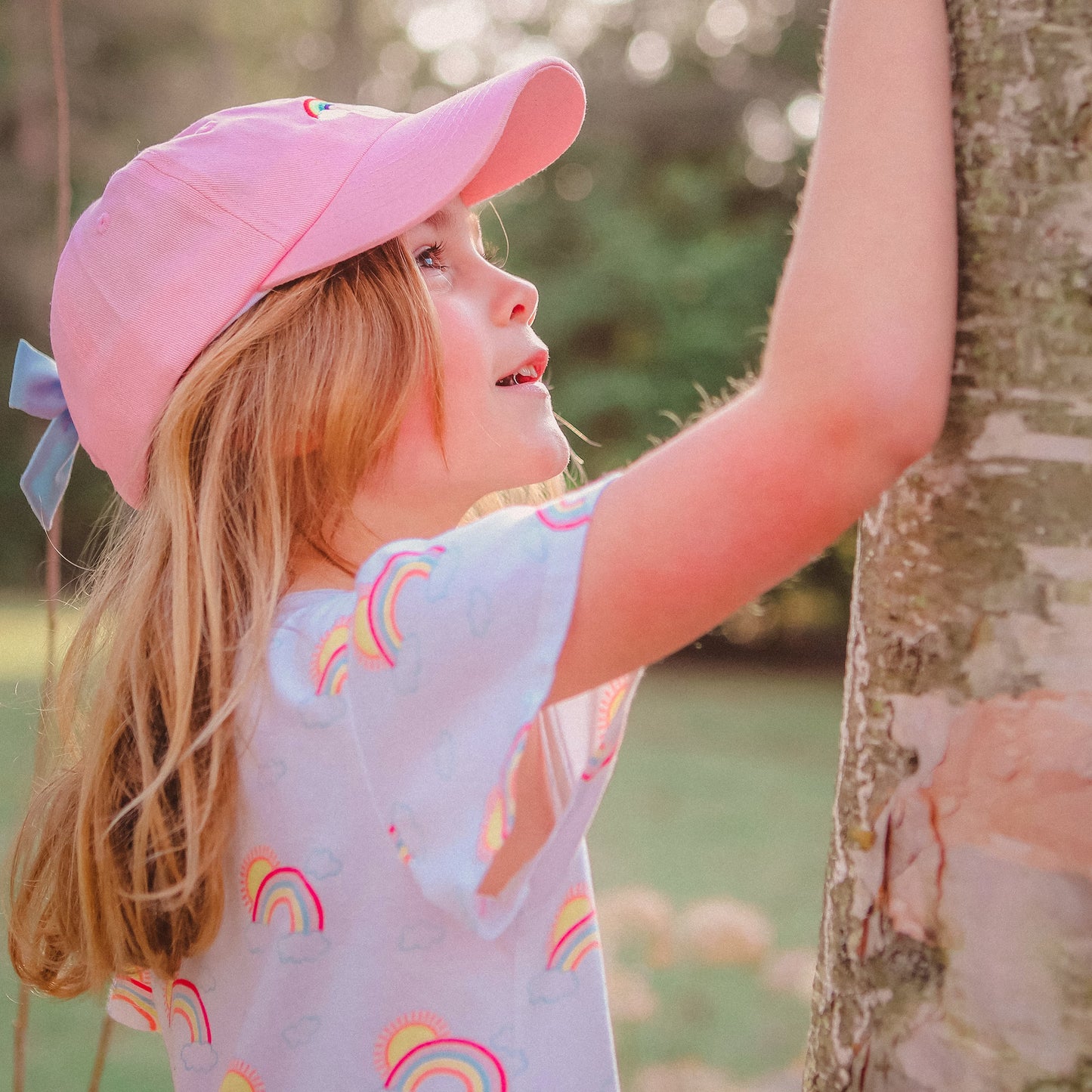 Rainbow Bow Baseball Hat (Girls)