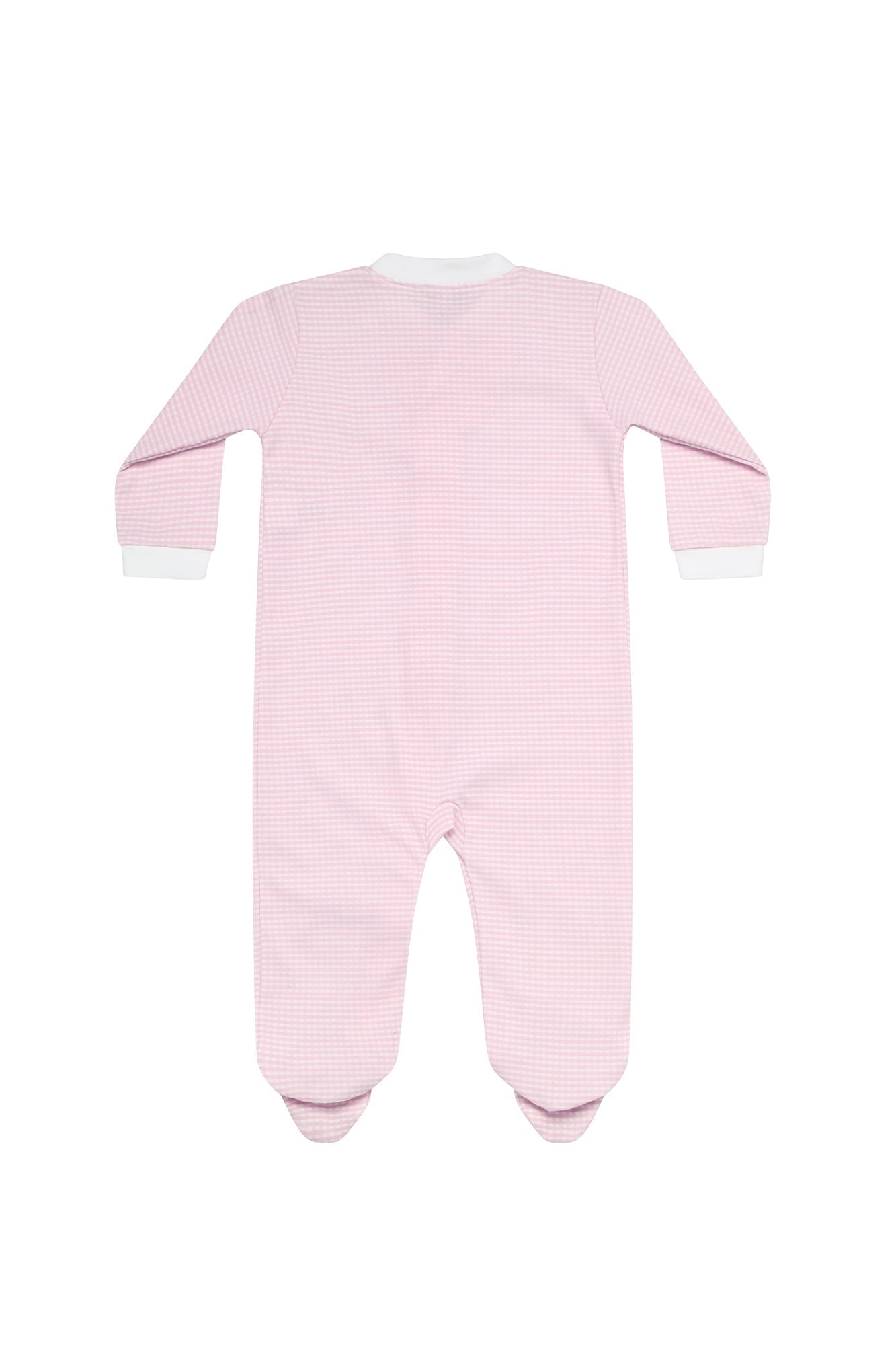 Pink Gingham Zipper Footie