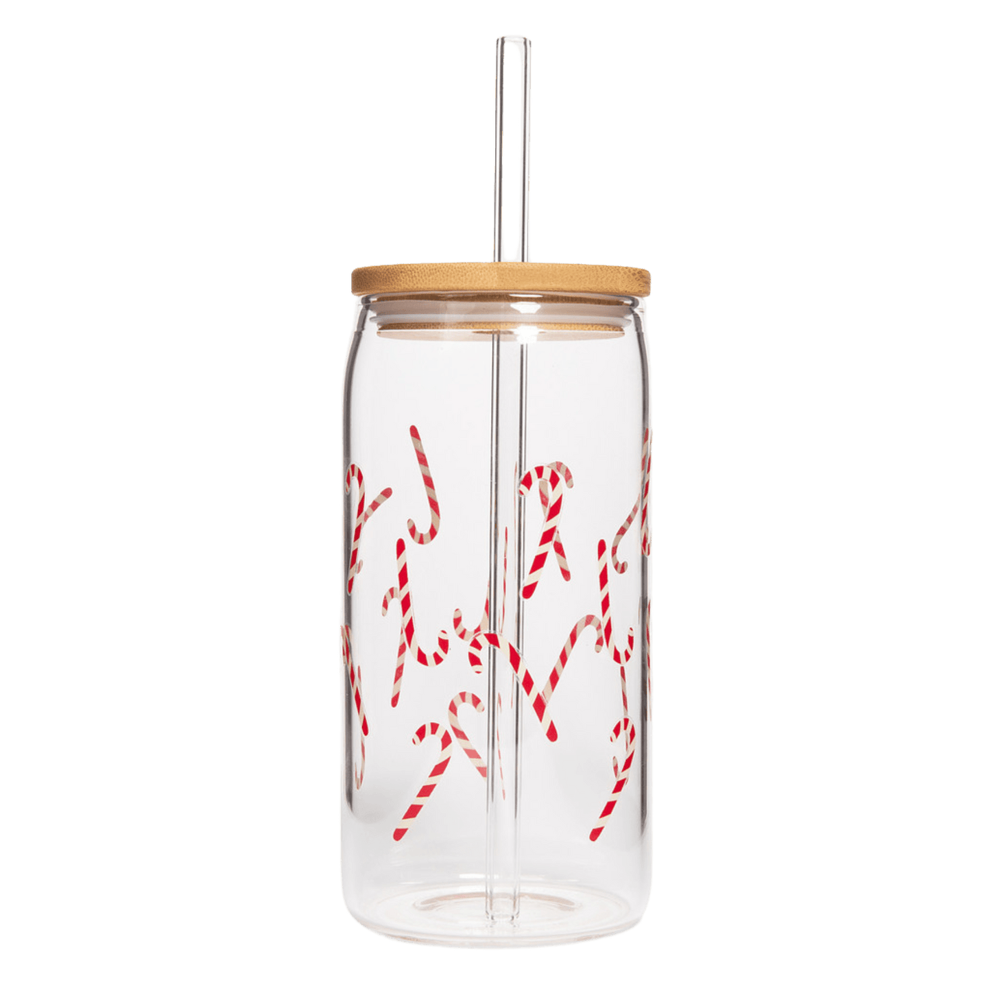 Candy Cane Can Glass - 17 oz