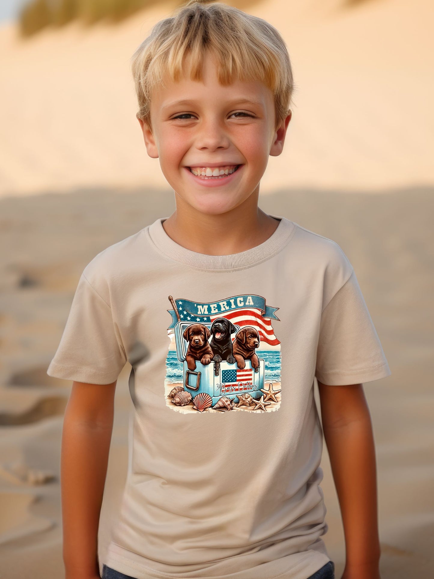 3Boys Outdoors Puppies in Cooler 'Merica Tee