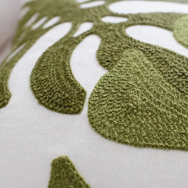 Green Goddess Set of 3 Embroidered Pillow Covers