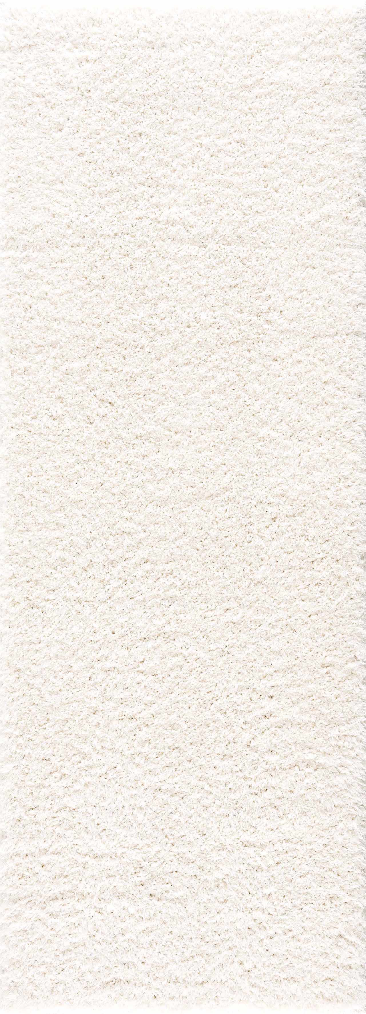 Faina Solid Cream Shag Rug Washable