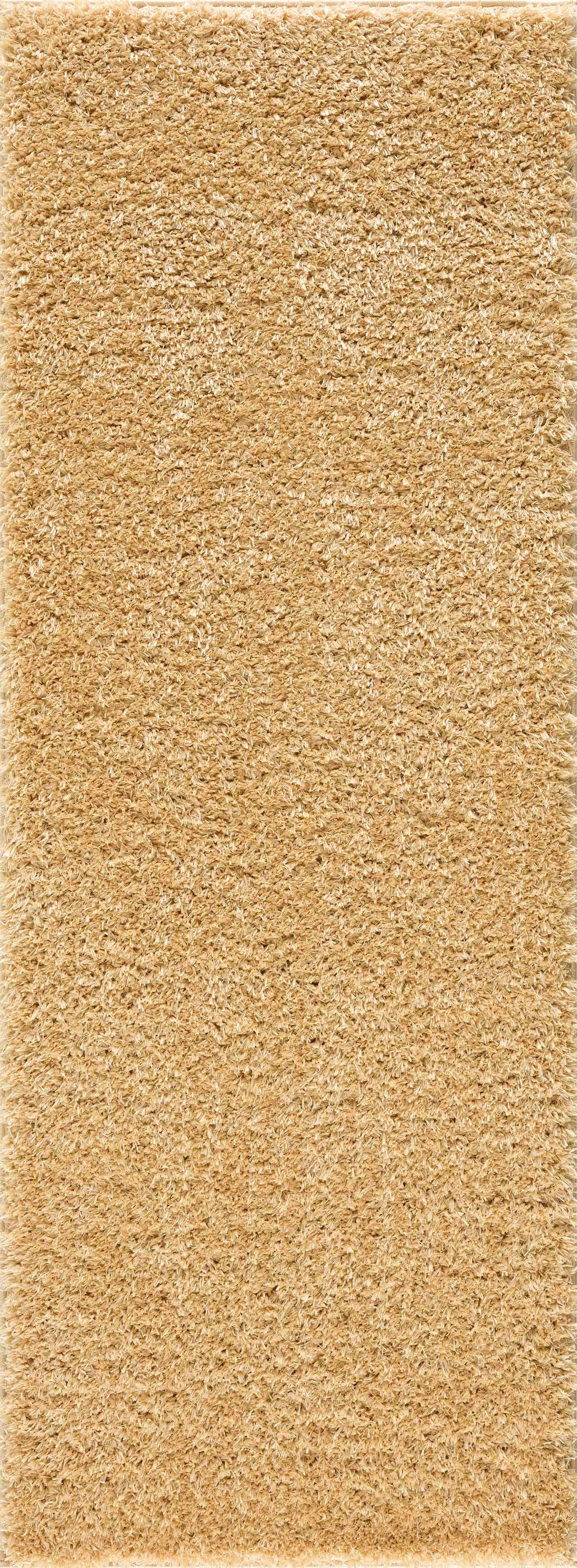 Faina Solid Gold Shag Rug Washable