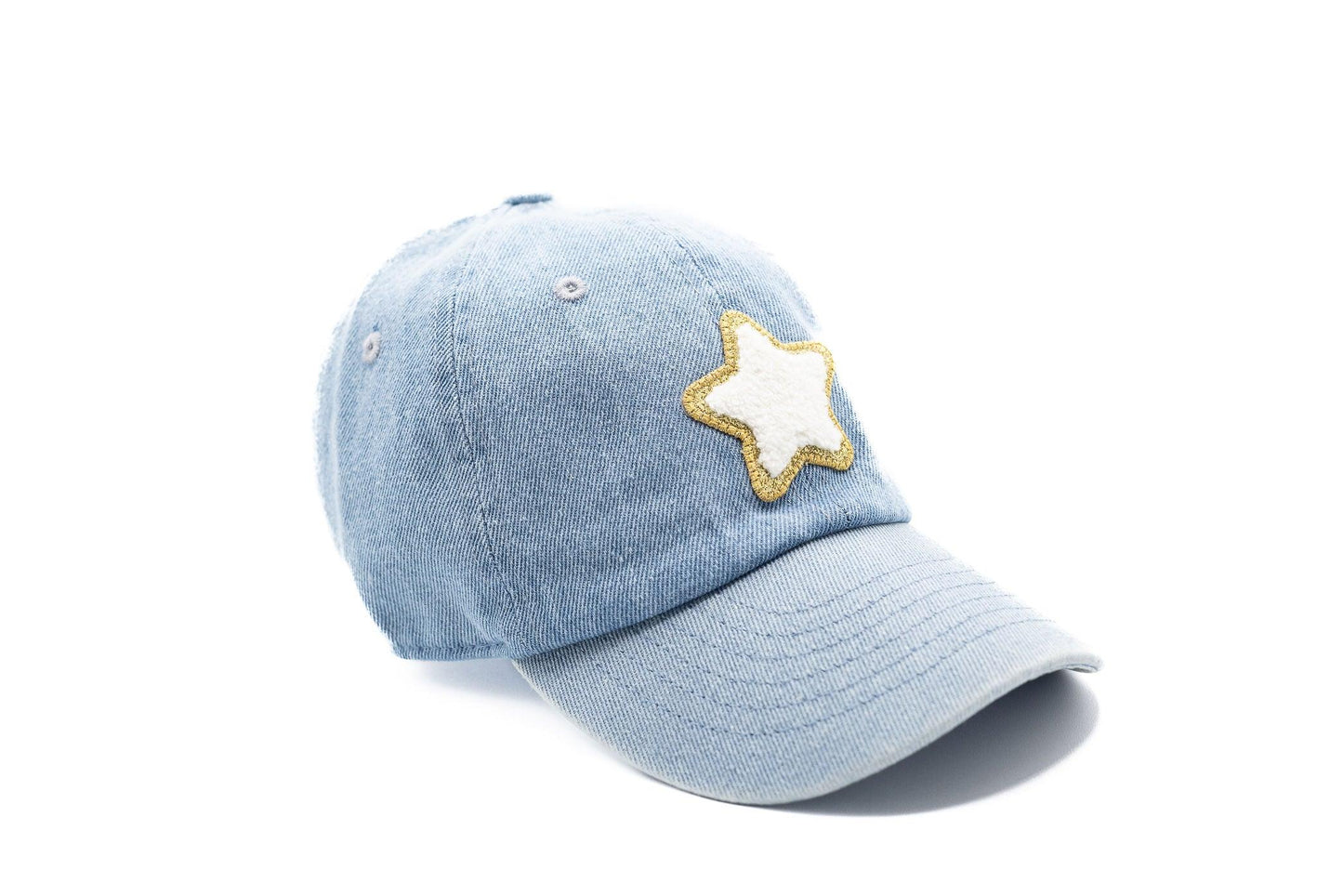 Denim  Glitter Gold Terry Star Hat