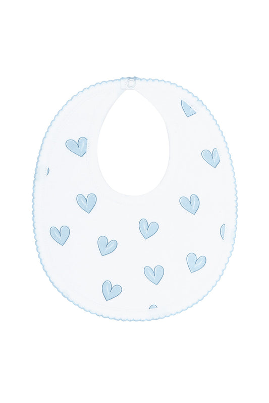 Blue Heart Print Bib