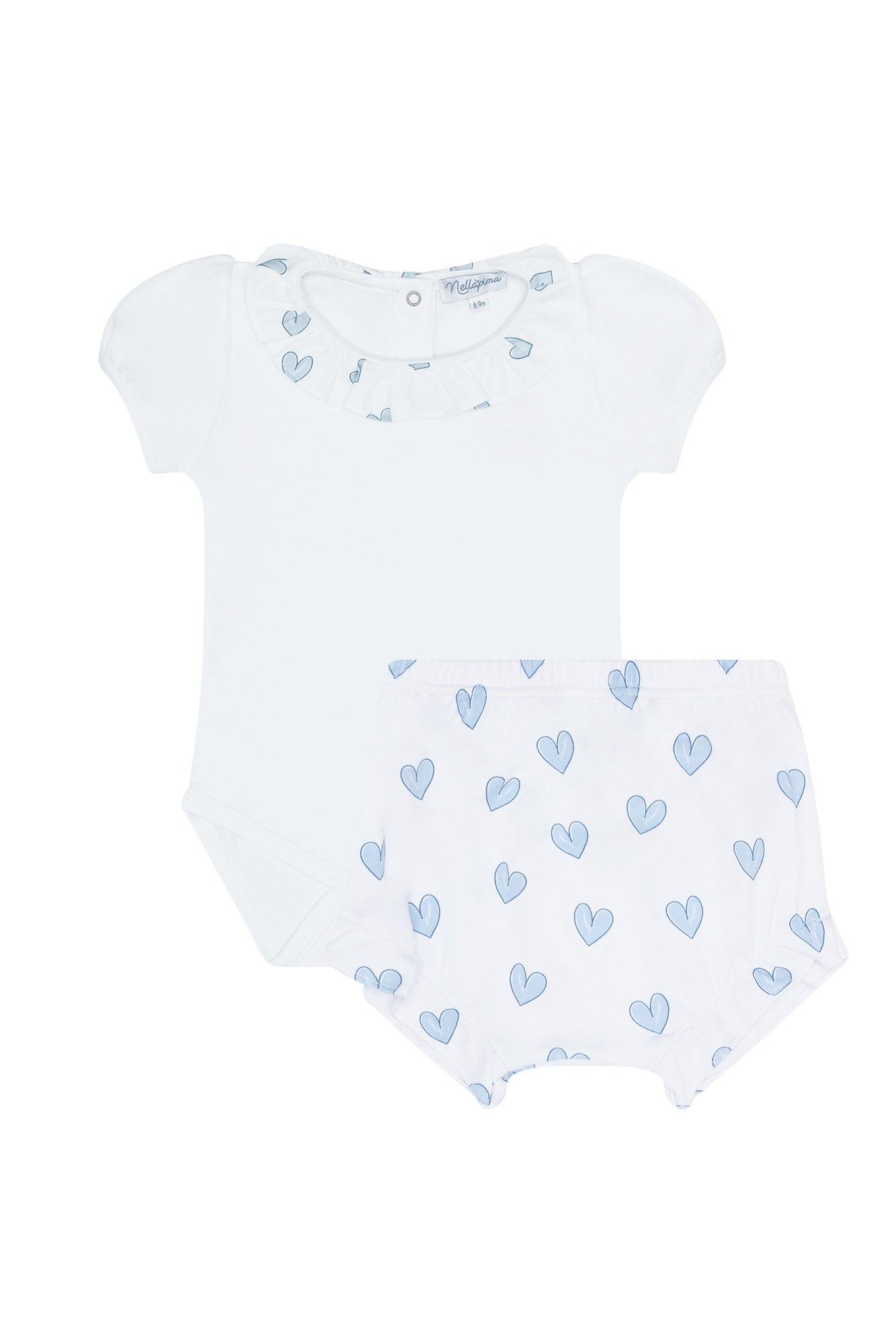 Blue Heart Print Onesie Set