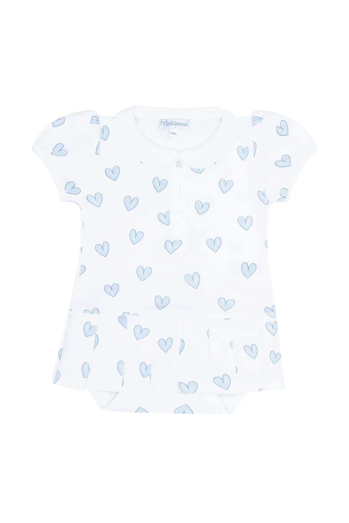 Blue Heart Print Onesie Dress