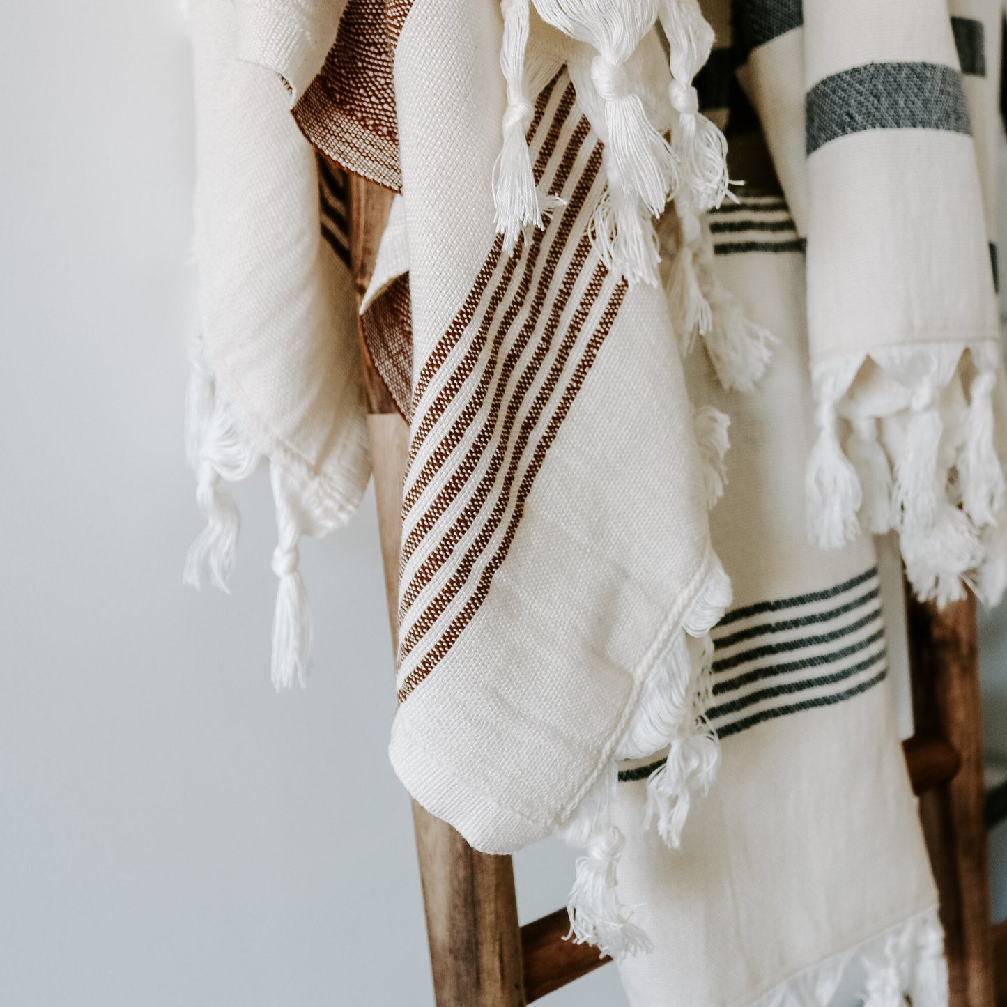 Turkish Cotton + Bamboo Hand Towel - Multi Stripes