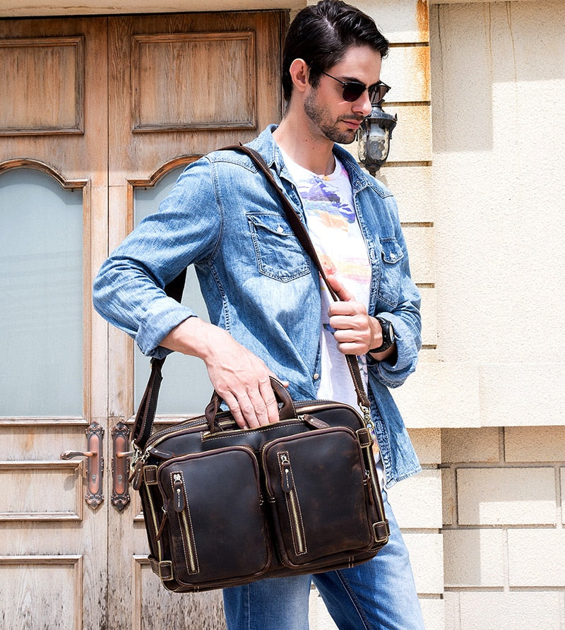 Dublin Leather Backpack Briefcase 2-in-1