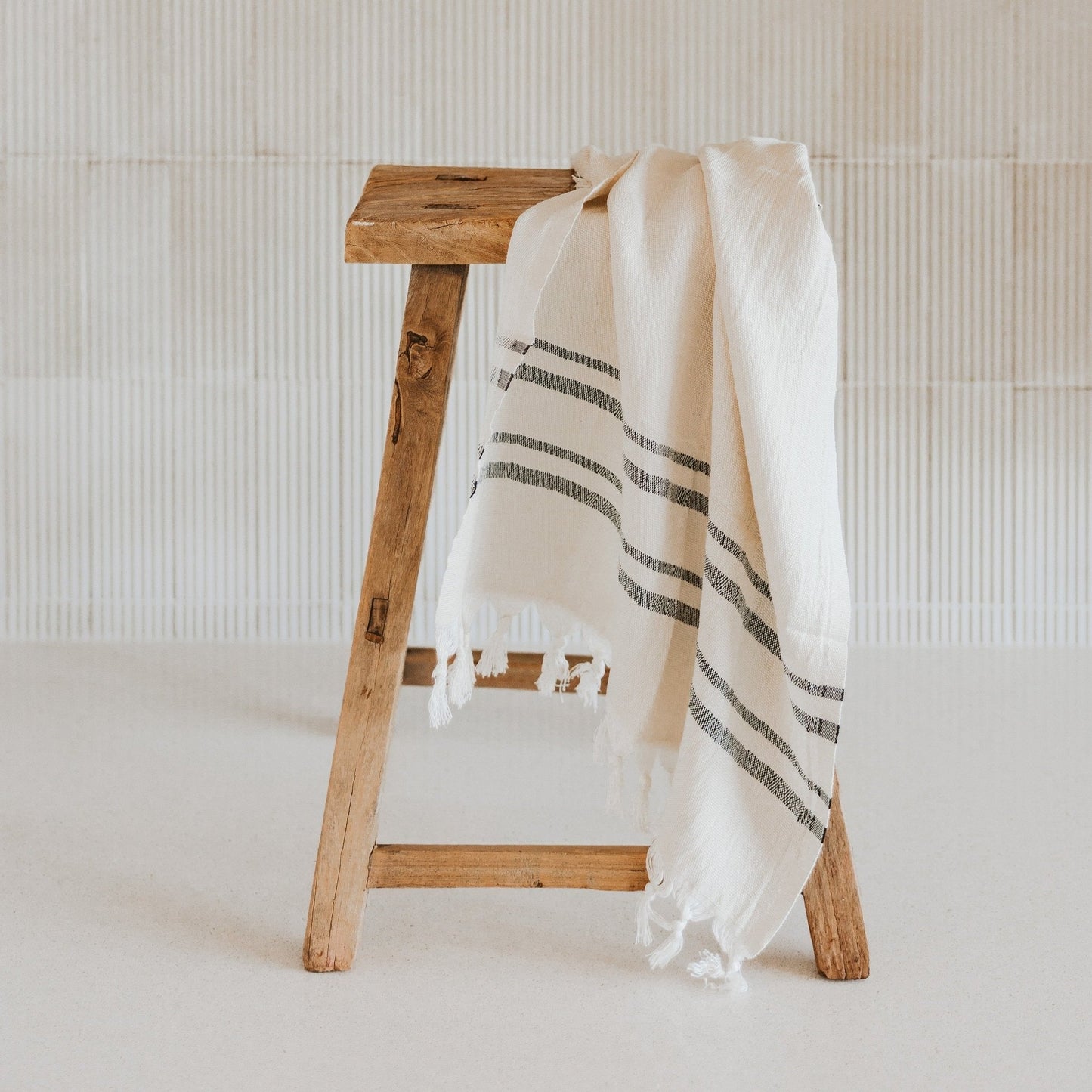 Haley Turkish Cotton + Bamboo Hand Towel - Two Stripe