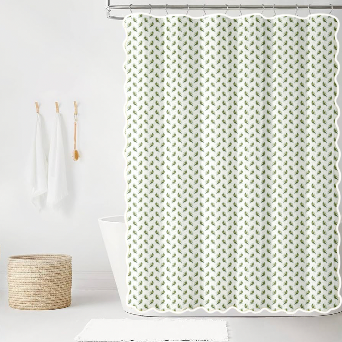 Hunter in Eloise Scalloped Edge Shower Curtain