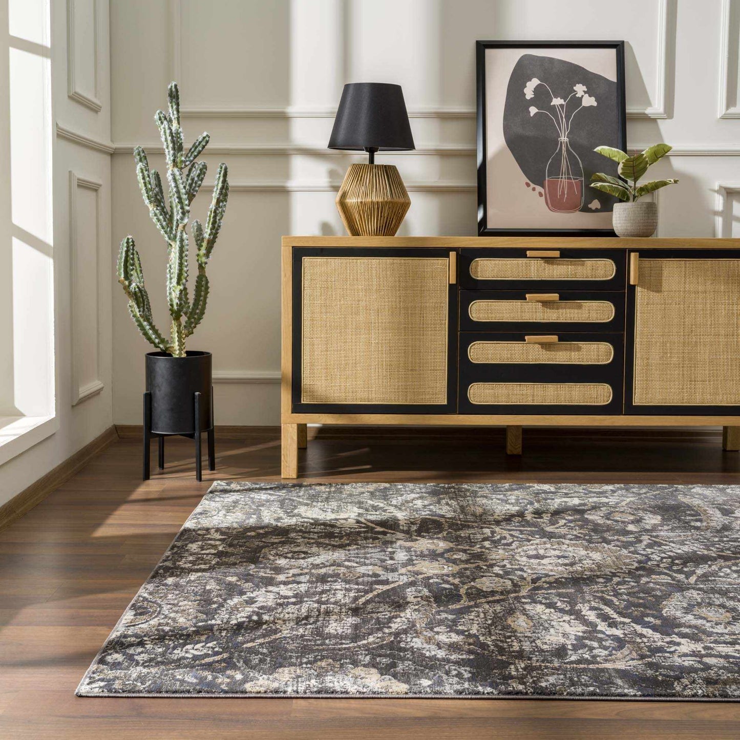 Georgiana Black Area Rug