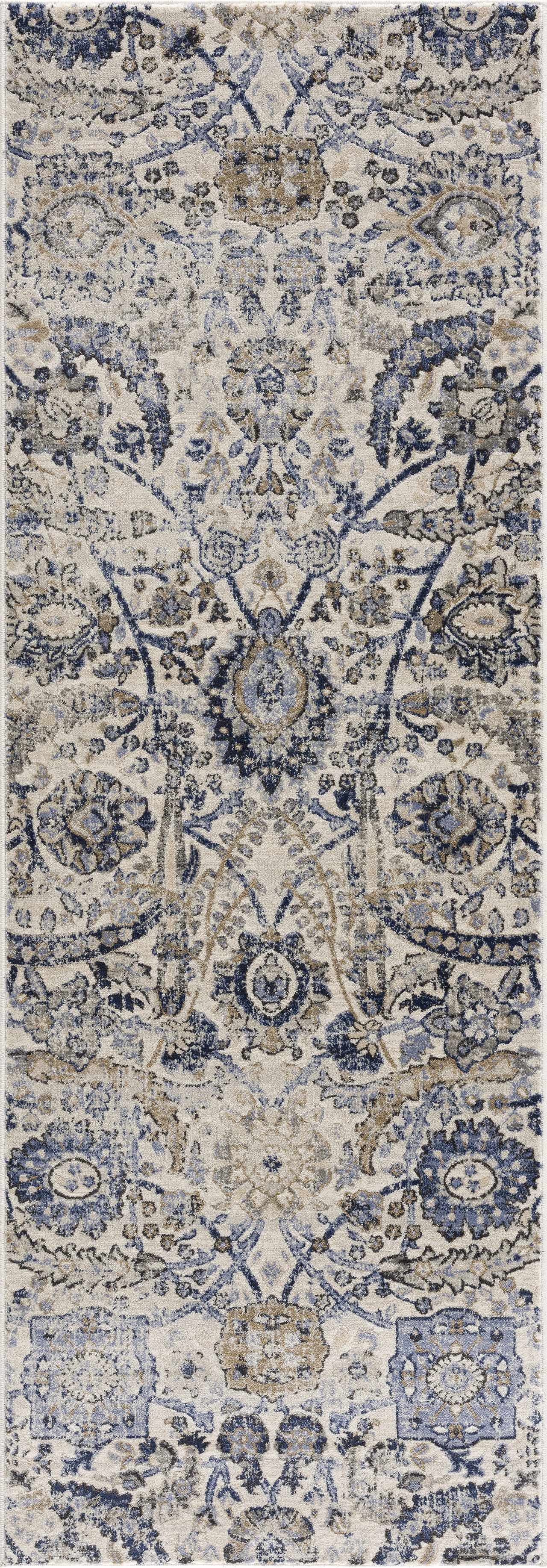 Georgiana Beige & Blue Area Rug