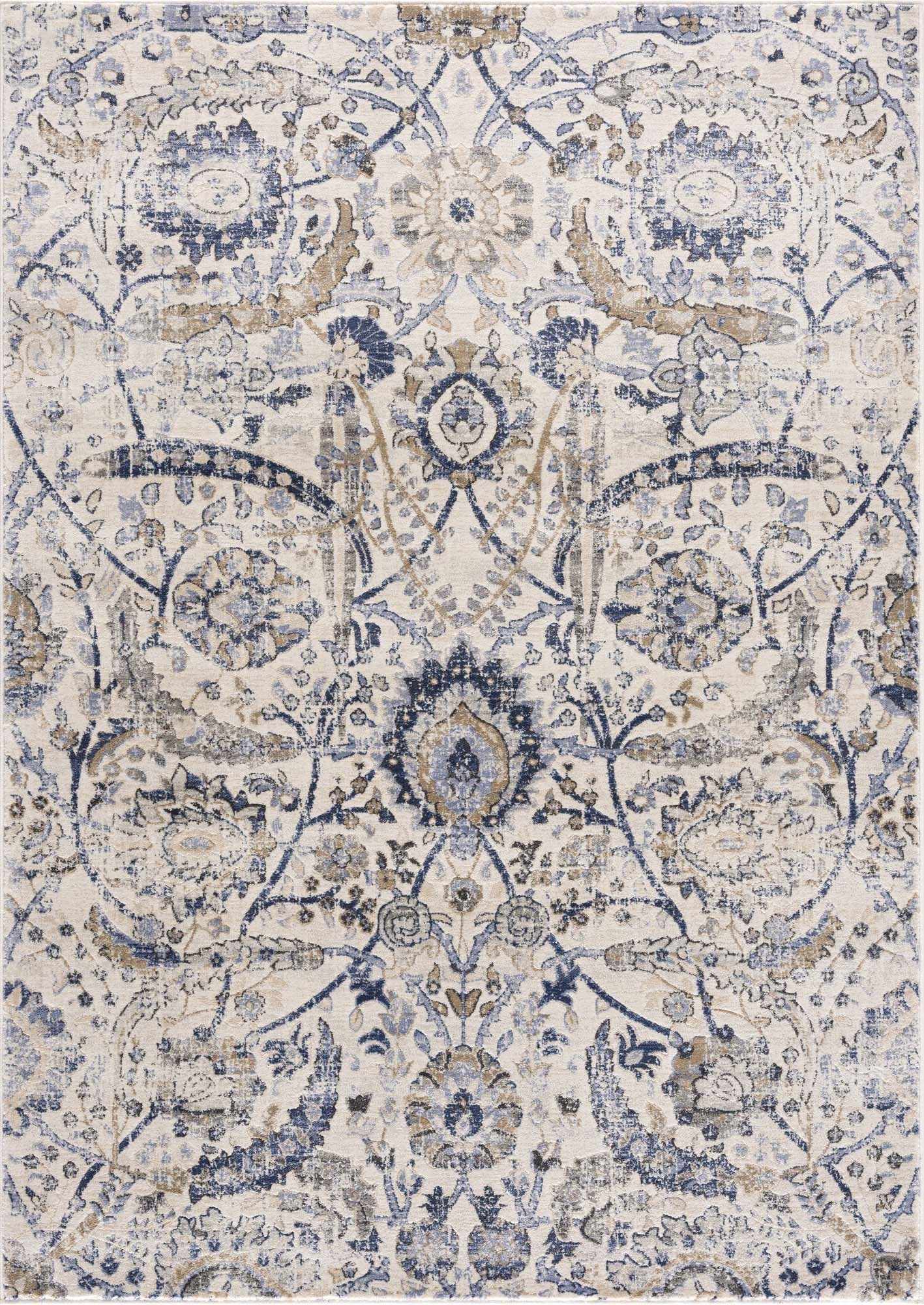 Georgiana Beige & Blue Area Rug