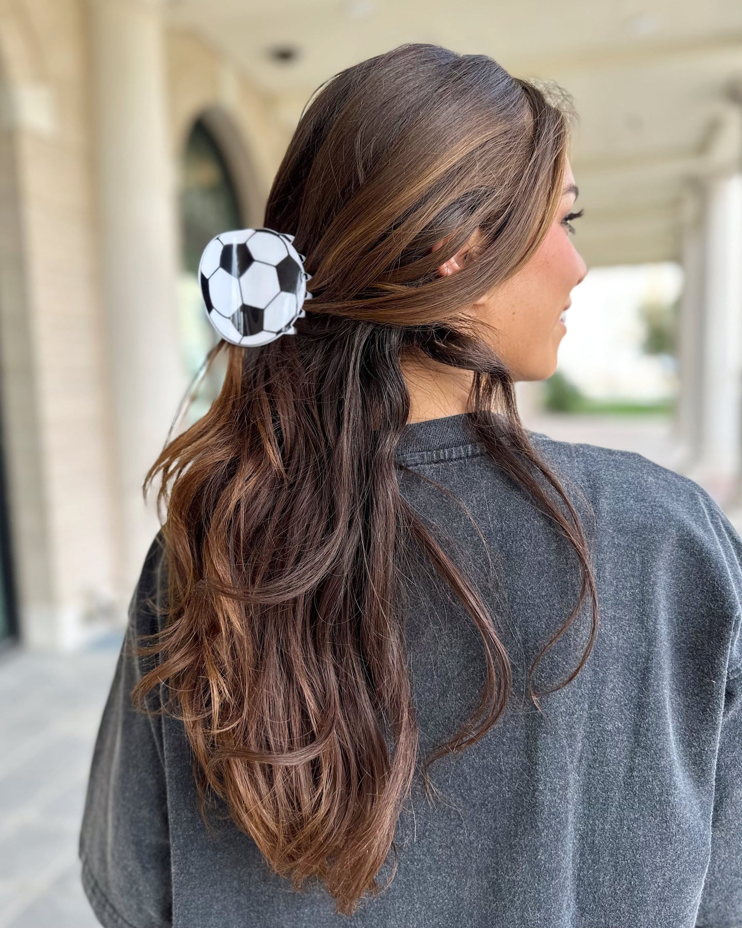 Soccer Acrylic Hair Clip