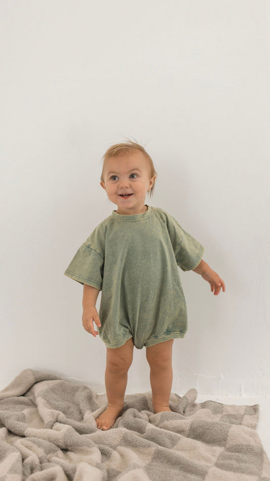 Sage | Washed Romper