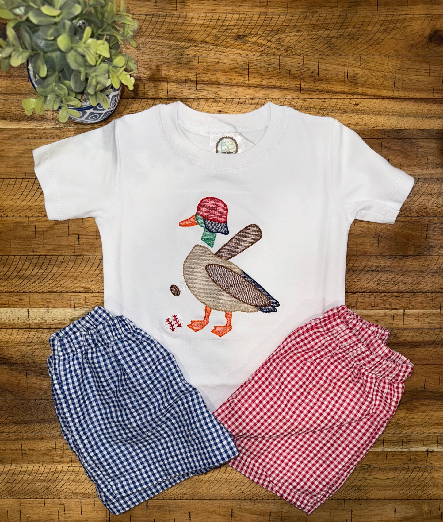 Embroidered Mallard Baseball Play Tee