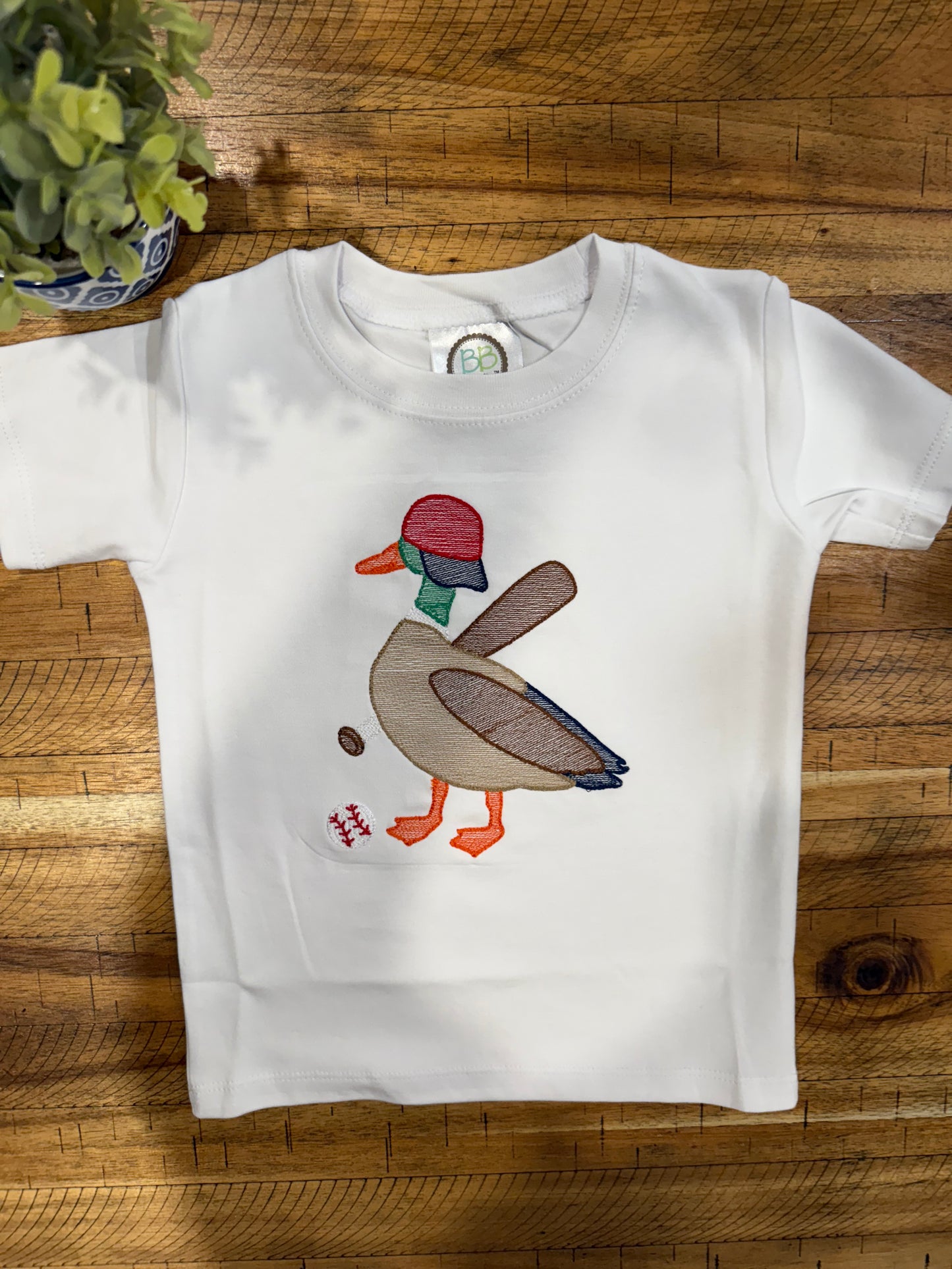 Embroidered Mallard Baseball Play Tee