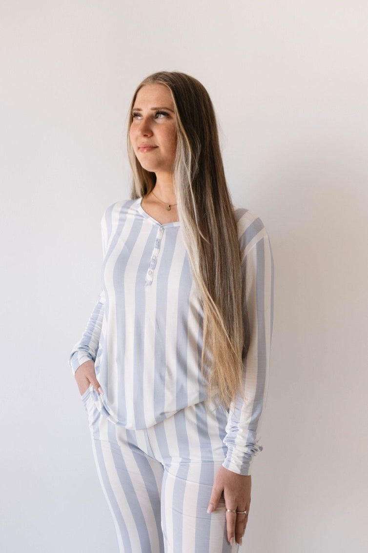 Women's Bamboo Pajamas | Ocean Stripe