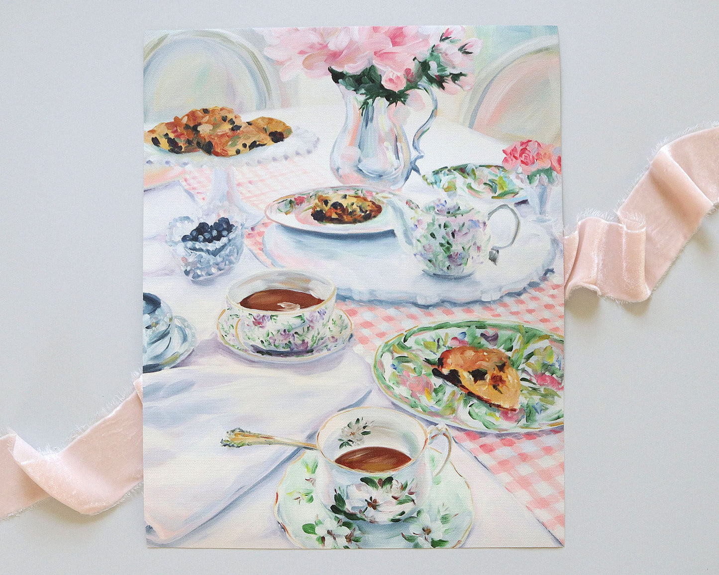 Magnolia Tea and Scones, a fine art print on canvas