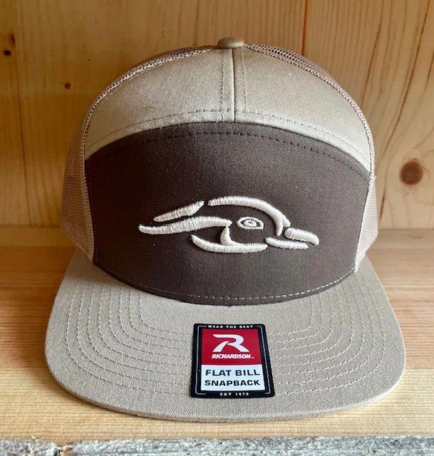 AF Waterfowl 3D Puff Logo 7 Panel Trucker Brown - Khaki Mesh Richardson