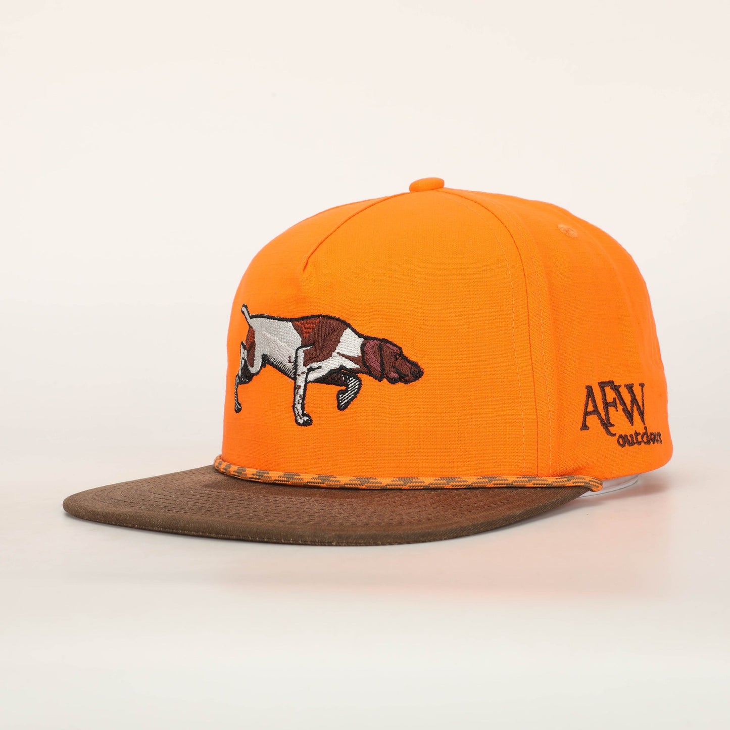 BLAZE ORANGE AND BROWN RIPSTOP POINTER ROPE HAT