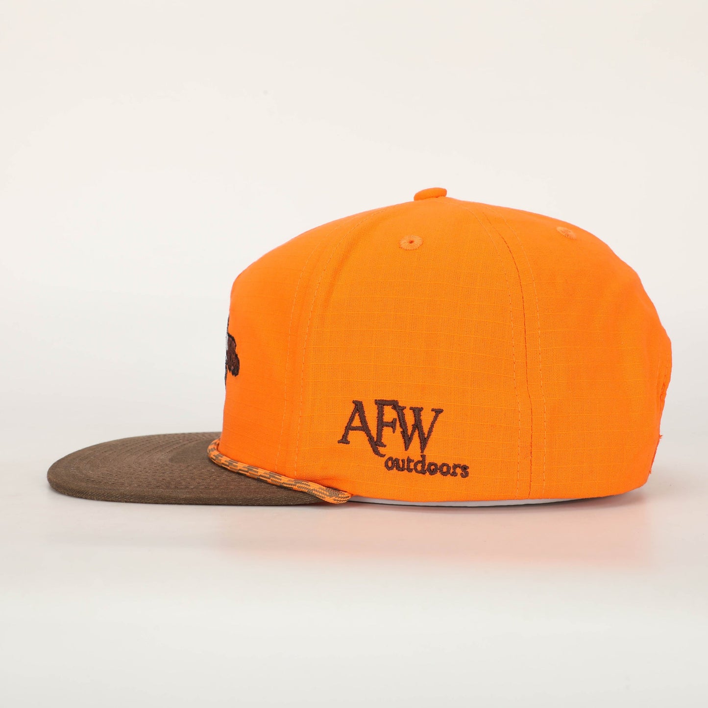 BLAZE ORANGE AND BROWN RIPSTOP POINTER ROPE HAT