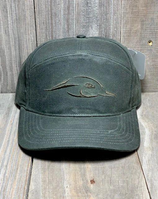 Solid Dark Olive Waxed Cap 7 Panel Snapback