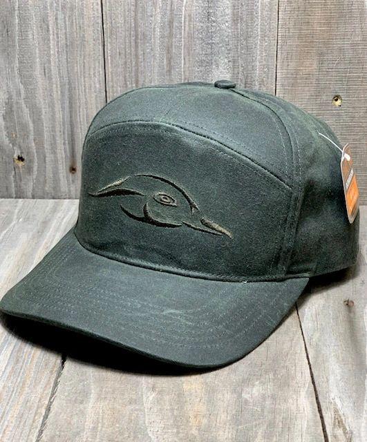 Solid Dark Olive Waxed Cap 7 Panel Snapback